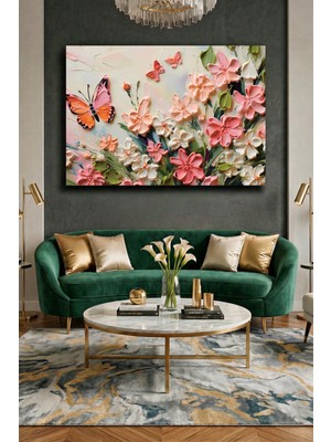 Wallivo Yumuşak ve Rahatlatıcı Renklerle Çiçek Motifi - Huzurlu Dekor Kanvas Tablo