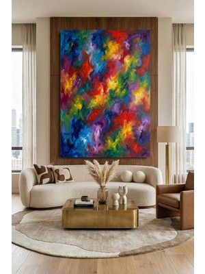 Wallivo Renklerin Ahenkli Rüyası Fırçanın Dansı Kanvas Tablo