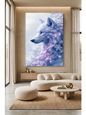 Wallivo Muhteşem Görünümlü Kurt Evcil Hayvan Kanvas Tablo