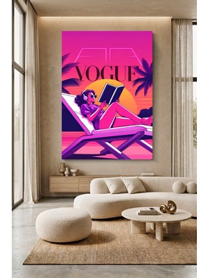 Wallivo Retrowave Vogue - Pop Art Güneş Işığı Etkili Kanvas Tablo