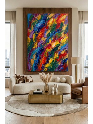 Wallivo Renklerin Ahenkli Dansının Sonsuz Akışı Kanvas Tablo