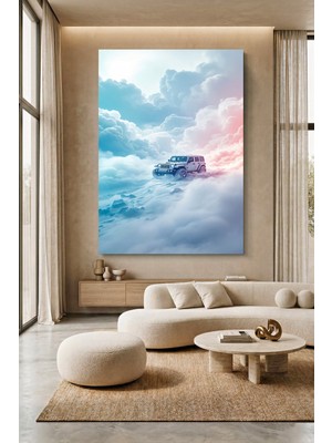 Wallivo Bulutlardan Çıkan Beyaz Yonga Kanvas Tablo