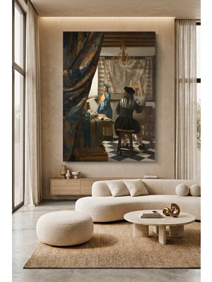Wallivo Johannes Vermeer Ressamın Atölyesi Kanvas Tablo