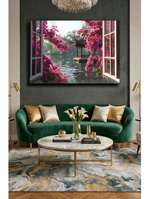 Wallivo Pencere Efektli Yakın Plan Manzara - Derinlik Katan Kanvas Tablo