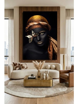 Wallivo Ihtişamlı Perçemli Siyahi Kadın Model 3 Kanvas Tablo