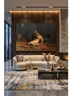 Wallivo Ilya Repin'in Sarsıcı Başyapıtı Korkunç Ivan ve Oğlu Ivan Rus Realizmi Kanvas Tablo