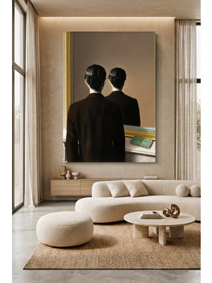 Wallivo Rene Magritte Imgelerin Ihaneti Aynadaki Adam Kanvas Tablo