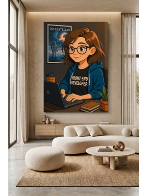 Wallivo Front End Developer - Yazılımcı Temalı Modern Ofis Kanvas Tablo