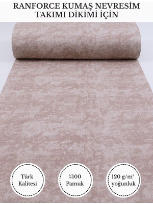 Fabricstown Ranforce Kumaş Nevresim Dikimi Için – %100 Pamuk, 240 cm × 100 Cm, Mermer Desen