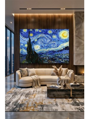Wallivo Vincent Van Gogh Yıldızlı Gece Efsanevi Sanat Kanvas Tablo