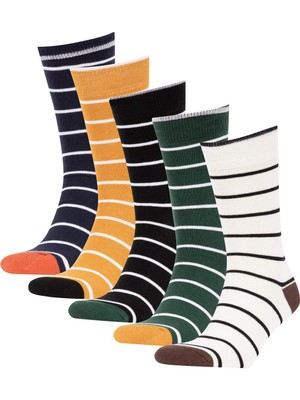 DeFacto Erkek 5'li Pamuklu Uzun Çorap Y2601AZNS