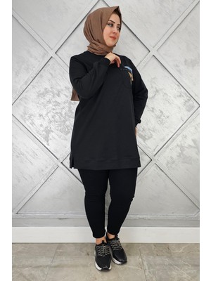 Pys Giyim Kadın Düğme ve Taş Detaylı Tesettür Tunik