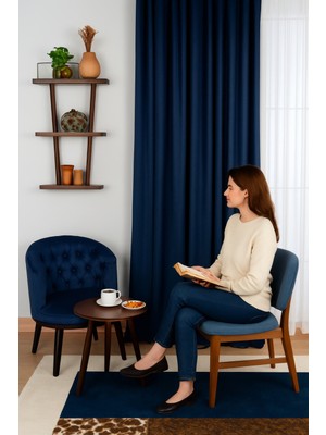 Kadife Dokulu Ada Fon Perde Salon Yatak Odası