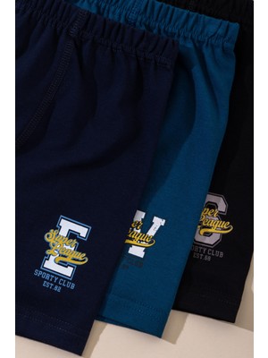 Baykar Erkek Çocuk Pamuklu Baskılı Rahat Kesim Likralı Boxer 3'lü Paket 3938 Renkli