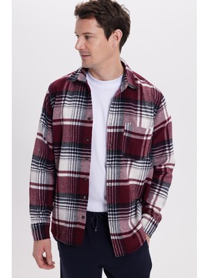 Tudors Erkek Regular Fit Rahat Kesim Kışlık Kareli Oduncu Gömlek