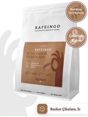 Kafeingo El Salvador Shasta Çekirdek Kahve 500 gr