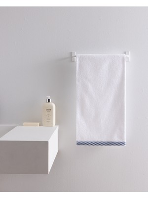 Madame Coco Topaze Pamuklu Yüz Havlusu - Beyaz/mavi - 50X70 cm
