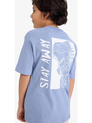 DeFacto Bisiklet Yaka Baskılı Kısa Kollu Tişört Erkek Çocuk D2238A824HS