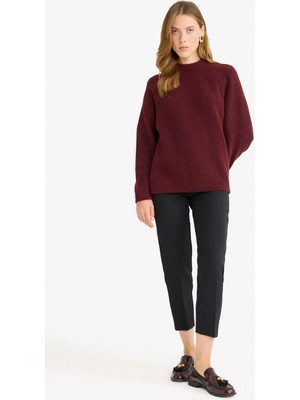 DeFacto Carrot Fit Fermuarlı Yüksek Bel Dar Paça Crop Pantolon C2466AX25AU