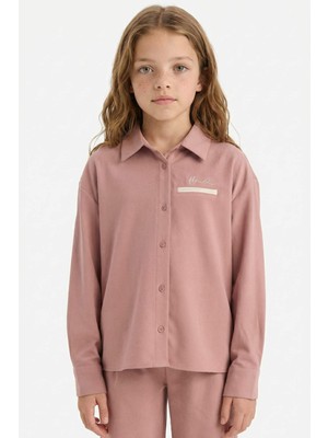 DeFacto Kız Çocuk Baskılı Uzun Kollu Gömlek G5226A825AU