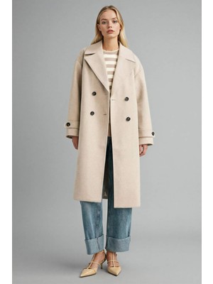 DeFacto Regular Fit Düğmeli Uzun Kaşe Kaban F1197AX25WN