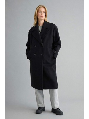 DeFacto Regular Fit Düğmeli Uzun Kaşe Kaban F1197AX25WN