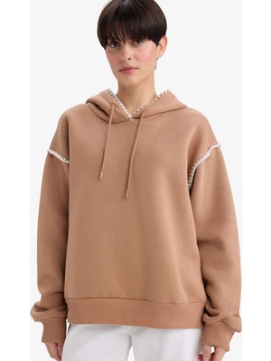 DeFacto Overshirt Fit Kapüşonlu Sweatshirt G3318AX25AU