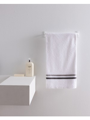 Madame Coco Rosabelle Pamuklu Yüz Havlusu - Beyaz/gri - 50X70 cm