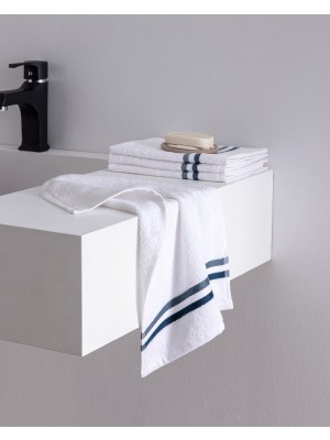 Madame Coco Rosabelle 4'lü Pamuklu El Havlusu - Beyaz/mavi - 30X45 cm