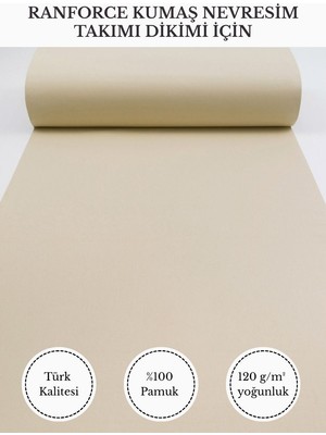Fabricstown Ranforce Kumaş Nevresim Dikimi Için – %100 Pamuk, 240 cm × 100 Cm, Düz Boyalı