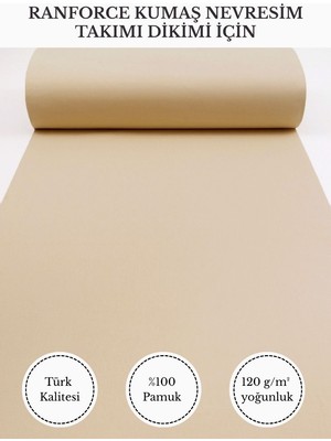 Fabricstown Ranforce Kumaş Nevresim Dikimi Için – %100 Pamuk, 240 cm × 100 Cm, Düz Boyalı