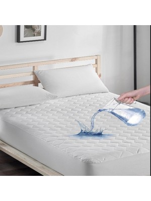 Bella Home Kapitoneli Tek ve Çift Kişilik Sıvı Geçirmez Pamuklu Alez - Beyaz