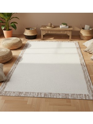 Ayduran Halı Sisal Çerçeveli Jut Taban Dekoratif Yıkanabilir  Yumuşak Iskandinav Hasır Görünümlü Toz Tutmaz Halı