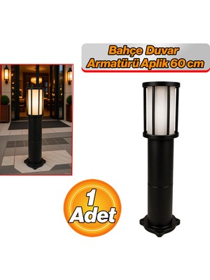 Badem10 Kule Kafesli Set Üstü Bahçe Duvar Armatürü 60 cm Suya Dayanıklı Modern Dış Mekan Aydınlatma Aplik