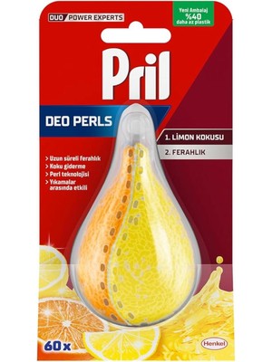 Pril 17 g Bulaşık Makinesi Kokusu Limon & Portakal Ferahlığı ve Perl Teknolojisi ile Koku Giderme