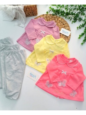 Genel Bebe Yaka Kelebekli 2'li Bebek Tk. Sarı - 6 Ay