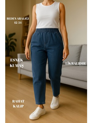 Cedy Denim Cedy Denım - Büyük Beden Likralı, Beli Lastikli Jean Pantolon  C636