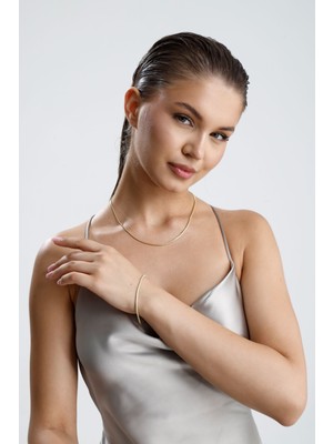 Zümrüt Sarraf 14 Ayar Altın Balık Sırtı Zincir Kolye 4 mm