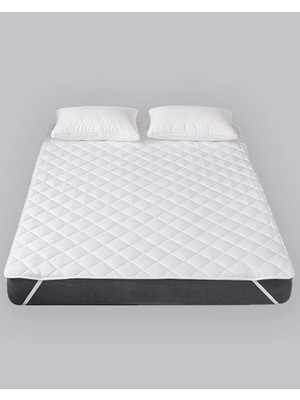 Bella Home Uludağ Kapitoneli Köşe Lasitkli Yatak Koruyucu Pamuklu Alez - Beyaz