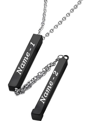 Takı Dükkanı Kişiye Özel Gizli Isim Yazılı Nested Çubuk Bar Kolye Sevgiliye Hediye ECK32S