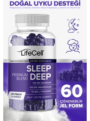 Life Cell LifeCell Sleep Deep - 60 Adet Çiğnenebilir Takviye Edici Gıda, Derin Uyku İçin Doğal Destek