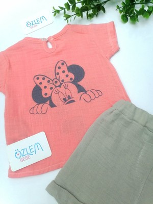 Minitix Minie Mouse Müslin 2'li Takım Somon - 18-24 Ay