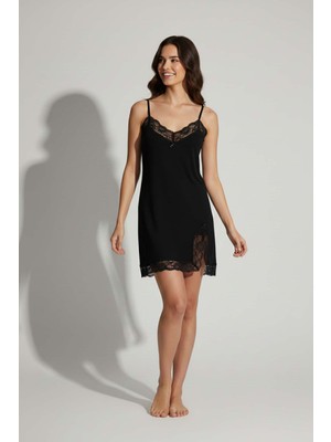 Ayyıldız 59442 Siyah Penye Gecelik