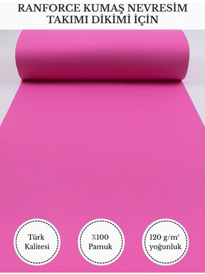 Fabricstown Ranforce Kumaş Nevresim Dikimi Için – %100 Pamuk, 240 cm × 100 Cm, Düz Boyalı