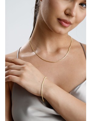 Zümrüt Sarraf 14 Ayar Altın Balık Sırtı Zincir Kolye 6 mm