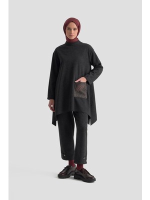Armine Trend File Cepli Gizli Fermuarlı Asimetrik Ikili Takım Antrasit 25KT673