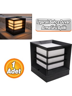 Badem10 Mega Izgaralı Set Üstü Bahçe Duvar Armatürü Aplik Suya Dayanıklı Modern Dış Mekan Aydınlatma