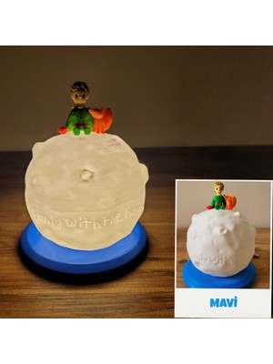 Tavşan Yumi - Küçük Prens Ay Gece Lambası – Çocuk Odası Dekoratif LED Masa Lambası – Yumuşak Işık, Sevimli Tasarım