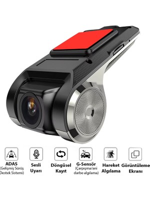 Ally Full Hd Mini Araç Içi Kamera | Geniş Açı, Gece Görüşlü, Döngüsel Kayıt, Kompakt Dash Cam