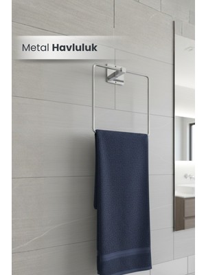 Orvila Yapışkanlı Krom Havluluk Kare Banyo Pratik Havluluk